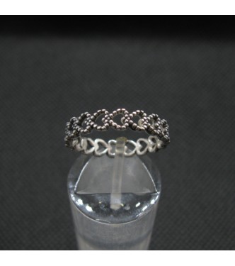 R002103 Sterling Silver Ring 4mm Wide Band Solid Genuine Hallmarked 925 Hearts